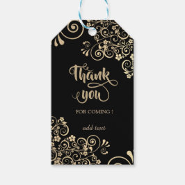 Elegant Chic Guld Flowers Tack Presentetikett