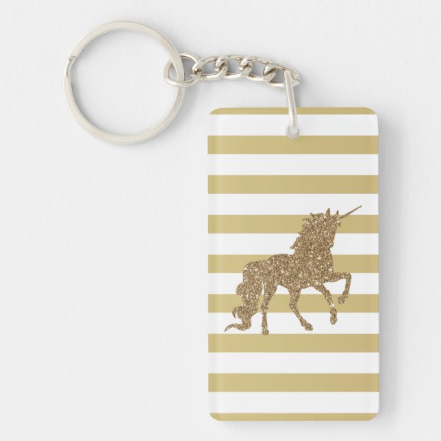Elegant Chic Guld Glitter Unicorn,Stripe (Framsidan)