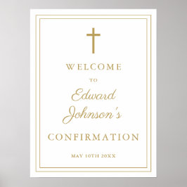 Elegant Chic Guld Kant Dop Bejakande Välkomstskylt Poster
