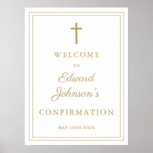 Elegant Chic Guld Kant Dop Bejakande Välkomstskylt Poster