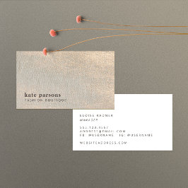 Elegant Chic Guld Linen-Affärskortet Glitter Visitkort