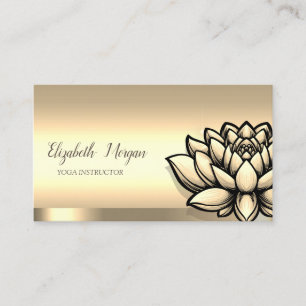 Elegant Chic Guld Lotus Blomma Yoga Instruktör Visitkort