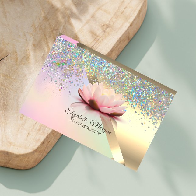 Elegant Chic Guld Lotus Confetti Visitkort (Skapare uppladdad)