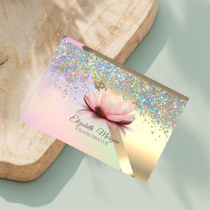 Elegant Chic Guld Lotus Konfetti Visitkort