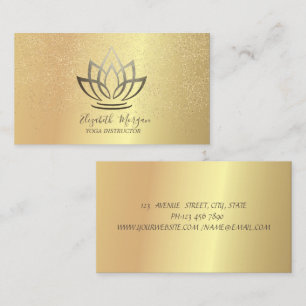 Elegant Chic Guld Lotus Konfetti Yogainstruktör Visitkort