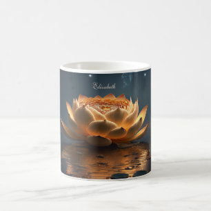 Elegant Chic Guld Lotus Yoga Kaffemugg