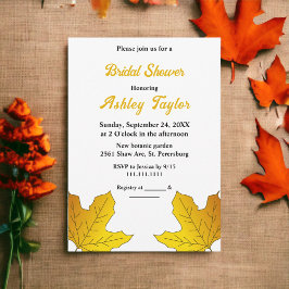 Elegant Chic Guld Löv Fall Blommigt Möhippa Inbjudningar