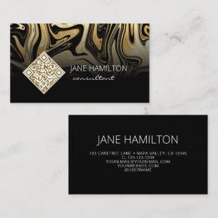 Elegant Chic Guld Marble Affärskort Visitkort
