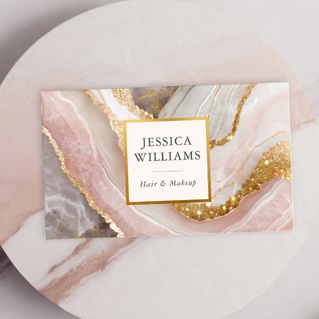 Elegant Chic Guld Marble Modern Glitter Visitkort (Skapare uppladdad)