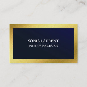 Elegant chic guld minimalistisk marinblått marinfa visitkort