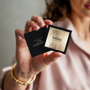 Elegant chic guld moderna kvadratminimalistisk sva fyrkantigt visitkort