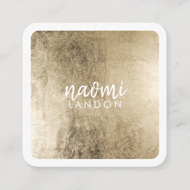 Elegant chic guld moderna kvadratminimalistiska vi fyrkantigt visitkort (Framsida)