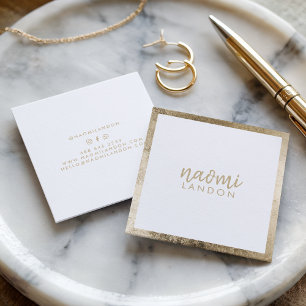 Elegant chic guld moderna kvadratminimalistiska vi fyrkantigt visitkort