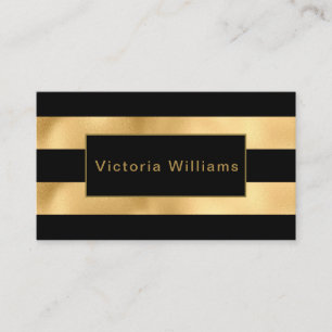Elegant Chic Guld och Black Shimmer Foil Rand Visitkort
