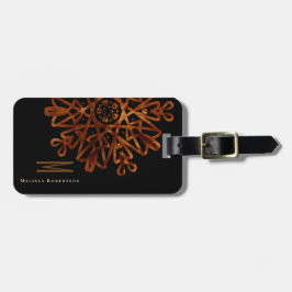 Elegant Chic Guld Ornate Monogramme Bagagebricka