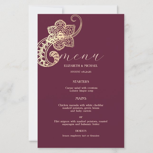 Elegant Chic Guld Paisley (Framsida)