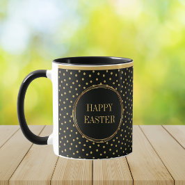 Elegant Chic Guld Polka dots Glad påsk Mugg
