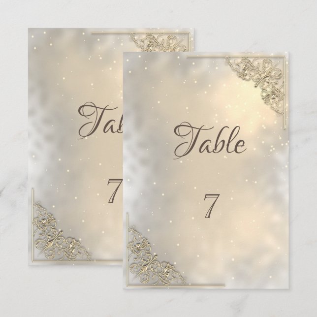 Elegant Chic Guld Ram Bord Kort (Fram/baksida)