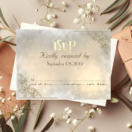 Elegant Chic Guld Ram RSVP-kort Inbjudningar