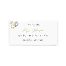 Elegant Chic Guld Ro Bride Return-adressetikett