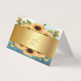 Elegant Chic Guld SolroserTackkort Visitkort
