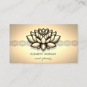 Elegant Chic Guld Spets Lotus Visitkort