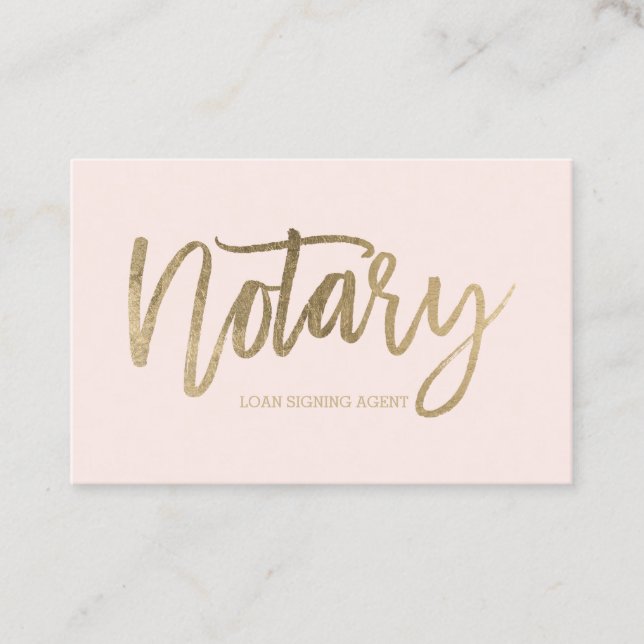 Elegant chic guld- typografirodnad för Notary Visitkort (Framsida)