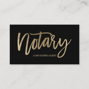 Elegant chic guld- typografisvart för Notary Visitkort