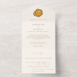 Elegant Chic Guld Vax säl av minimalistisk Bröllop