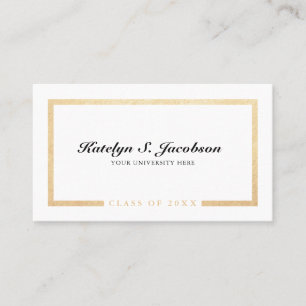 Elegant chic guld, vit studenten, klass namn c