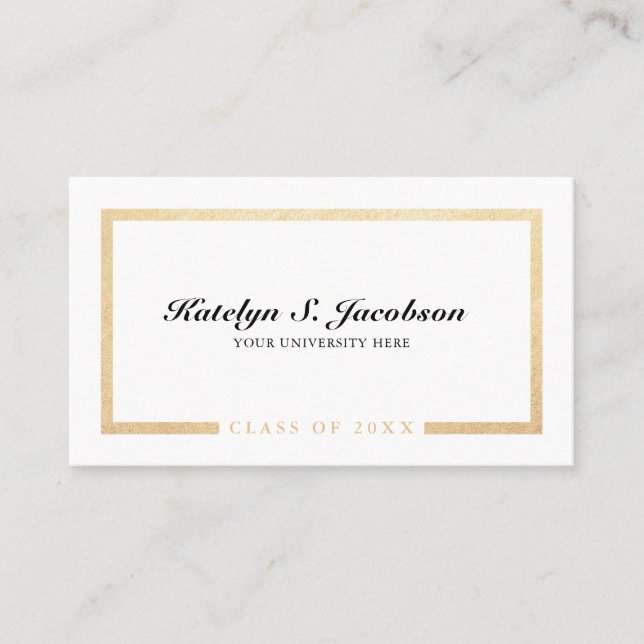 Elegant chic guld, vit studenten, klass namn c (Framsida)