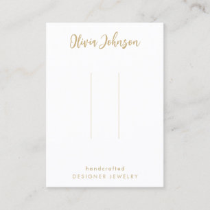 Elegant Chic Guld White Hair Clip Visning Visitkort