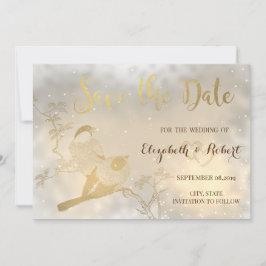 Elegant Chic Guldhjärtan, Fåglar Spara Datum Datumet
