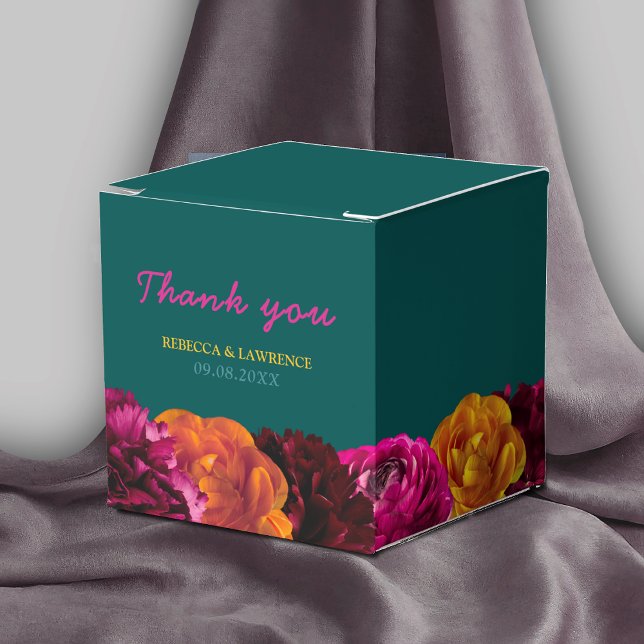 Elegant chic - gult för skarp grönt, blommigt bröl presentaskar (Skapare uppladdad)