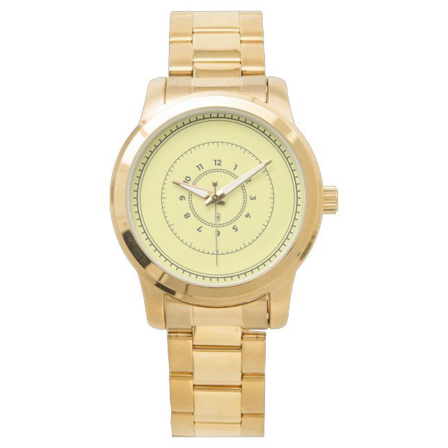 Elegant Chic Herr Guld  Armbandsur (Framsida)