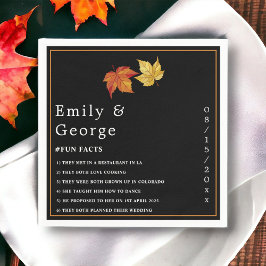 Elegant Chic Höst löv Rustic Hösten Bröllop Pappersservett