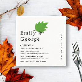 Elegant Chic HöstGrönten Löv Fall Wedding Pappersservett