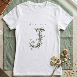 Elegant & Chic "J": Dämpad Jasminmonogram T Shirt