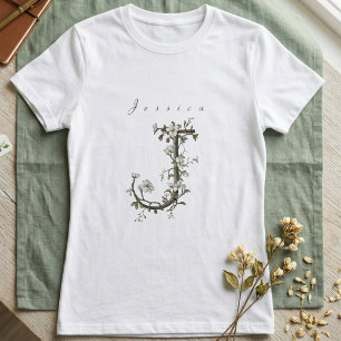 Elegant & Chic "J": Dämpad Jasminmonogram T Shirt