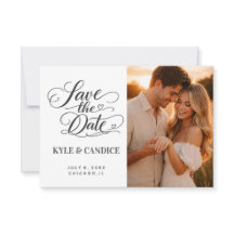 Elegant Chic kalligrafi Spara datum Bröllop