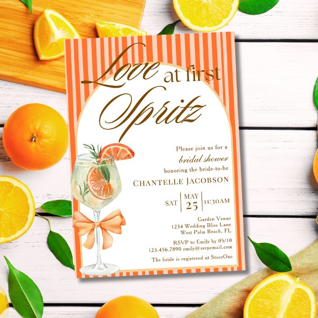Elegant Chic Kärlek vid första Spritz-Möhippan Inbjudningar (Skapare uppladdad)