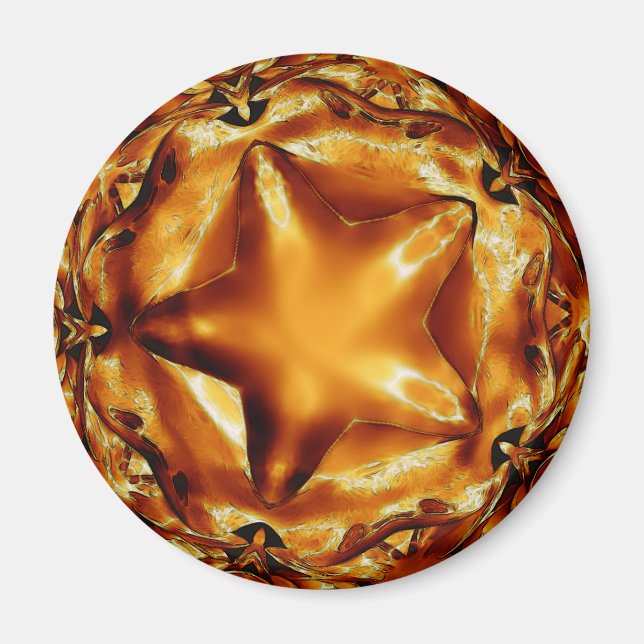 Elegant Chic Kkoppar Guld julstjärna Magnet (Framsidan)