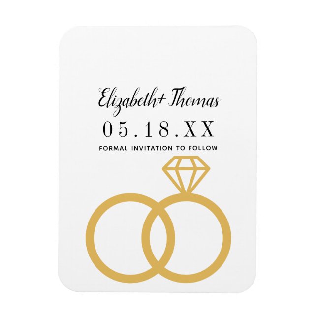 elegant chic klassisk minimal sparadatum magnet (Vertikal)