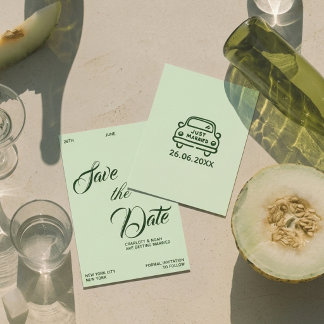 Elegant Chic Krämig Salvia Grön Gammaldags Pengar  Spara Datumet