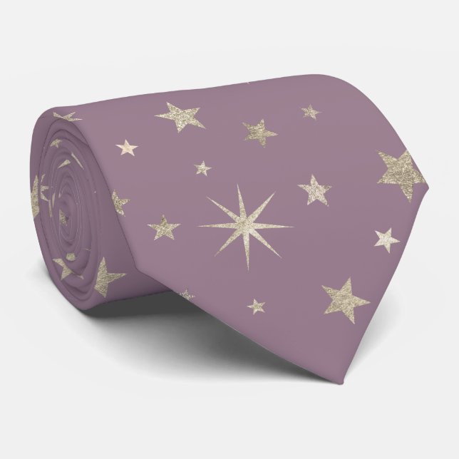 Elegant Chic Lavender Lila Silver Stars Monogram Slips (Rullad)
