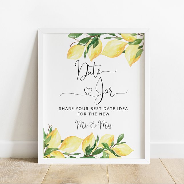 Elegant Chic Lemon Date Burk Möhippa Poster (Skapare uppladdad)