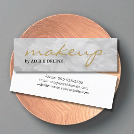 Elegant Chic Light Grått Blommigt Makeup Artist Mini Visitkort