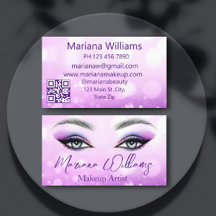 elegant chic lila ögon makeup artist qr kod visitkort