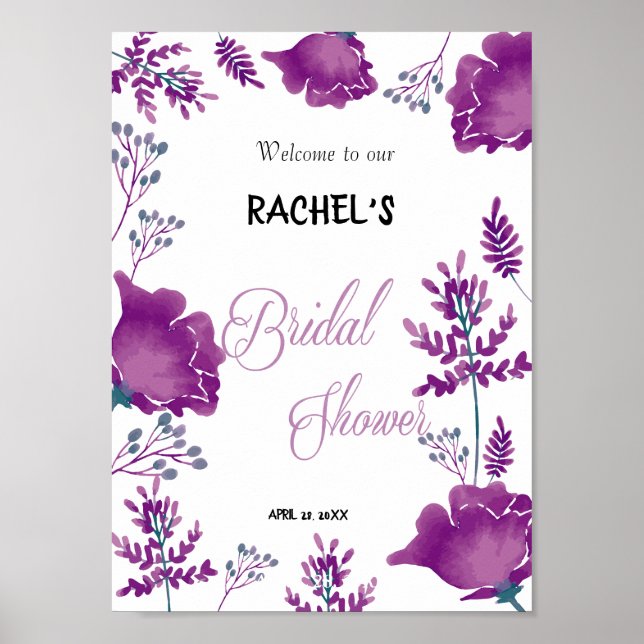 Elegant chic Lila  Plum möhippa Poster (Framsidan)