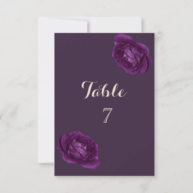 Elegant Chic Lila Ro Bord Card Inbjudningar (Baksida)